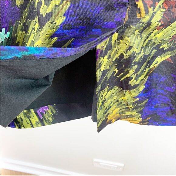 Milly NY Delaney Galaxy Print 3/4 Sleeve Silk Dress V-Back‎ Exposed Zip Sz 2 - Picture 4 of 12